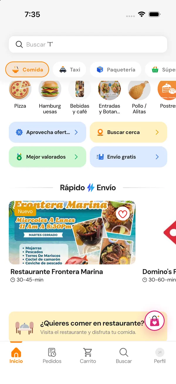 EnCorto en Acuña: Rápido Envío con restaurantes como Frontera Marina