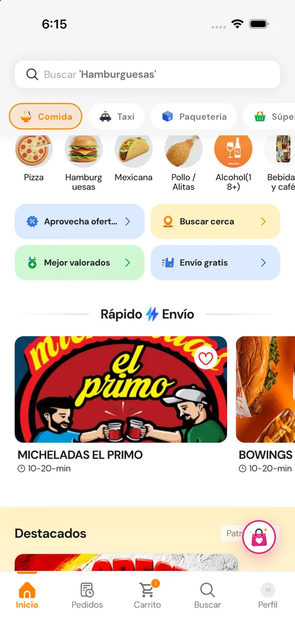 EnCorto: comida, taxi, paquetería, súper y compras