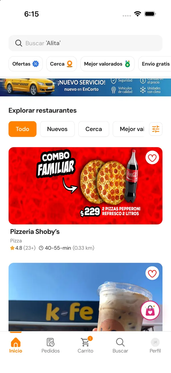 Explorar restaurantes en EnCorto: Pizzería Shoby’s y más